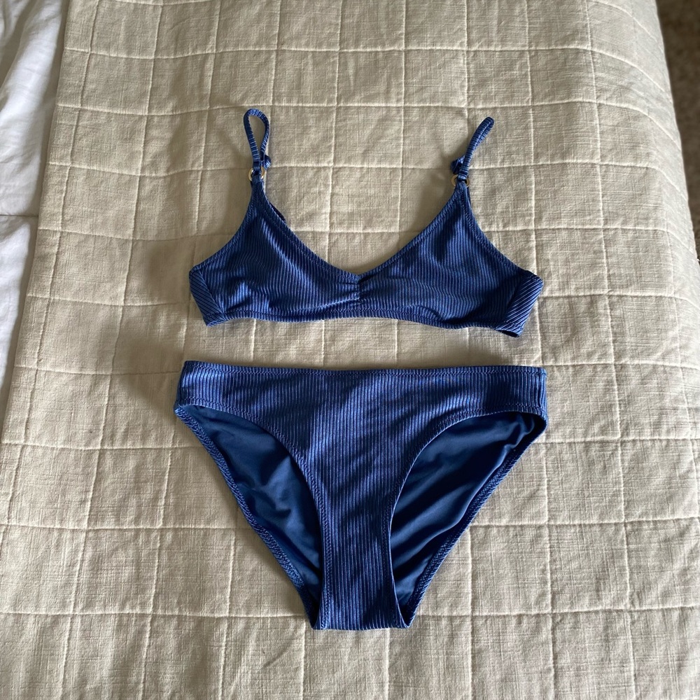 Aerie | Blue Ribbed Bikini Swimsuit